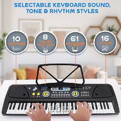 Electric Keyboard 61 Keys-Portable Digital Musical Karaoke Piano Keyboard-10 Rhy