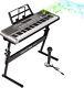 Electric Keyboard Piano With Stand 61 Key Portable Digital Music Set Built In