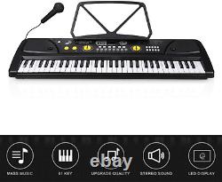 Electronic 61 Keys Music Piano Keyboard Portable Digital with Built in Speakers