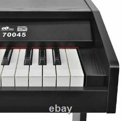 Electronic 88-Key Digital Piano With Pedals Black Melamine Board Keyboard Music