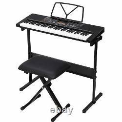 Electronic Keyboard Electric Digital 61 Key Music Piano Organ with Stand