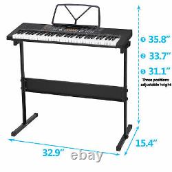 Electronic Keyboard Electric Digital Music Piano Organ with Stand 61 Key