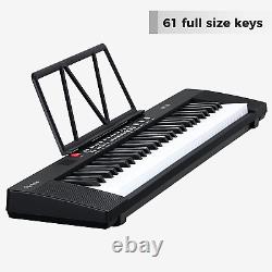Electronic Keyboard Piano, 61-Key Electric Piano with Mic and Sheet Music Stand