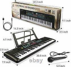 Electronic Keyboard Piano 61 Key, Portable Piano 61 keys piano with stand