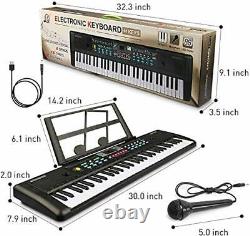 Electronic Keyboard Piano 61 Key, Portable Piano 61 keys piano with stand