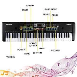 Electronic Keyboard Piano 61 Key, Portable Piano Keyboard with Music Stand
