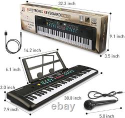Electronic Keyboard Piano 61 Key Portable Piano Keyboard with Music Stand
