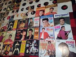 Elvis 45 record lot, all Elvis. 80 + items. Picture sleeves, READ and LOOK