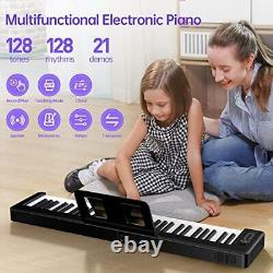 Foldable Digital Piano Keyboard, Full Size Semi-Weighted Keyboard & 61-Key