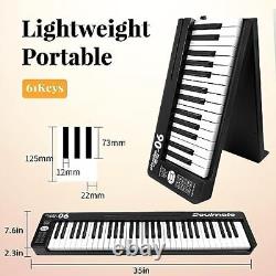Foldable Piano 61 Key Keyboard Piano Semi Weighted Keys Portable Electronic