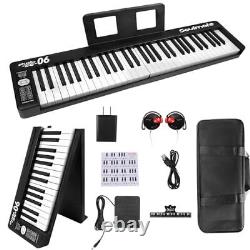 Foldable Piano 61 Key Keyboard Piano Semi Weighted Keys Portable Electronic