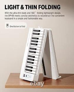 Folding Bluetooth Piano Keyboard, 61 Keys Sensitive Travel Piano Keyboard for
