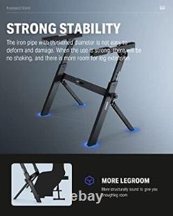 Folding Keyboard Stand, Z-style Heavy-Duty Portable Piano Stand, Adjustable