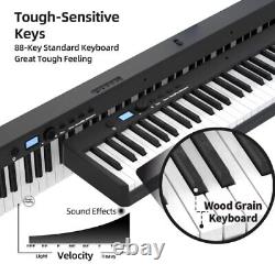 Folding Piano 88 key keyboard Digital Piano with MIDI Deep Black-Lighted