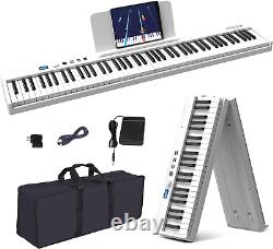 Folding Piano Keyboard, 88 Key Full Size Semi-Weighted Foldable Keyboard Piano