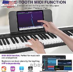 Folding Piano Keyboard, Electric Keyboard 88 Keys Semi-Weighted Digital Foldable