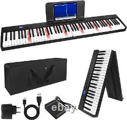 Folding Piano Keyboard, Kmise Electric Keyboard 88 Keys Semi-Weighted Digital Fol