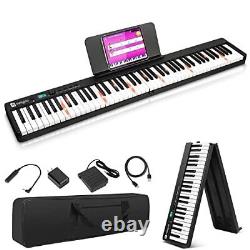 Folding Piano Keyboard Portable 88 Key Full Size Semi 49.7 x 8 x 2.35