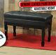 Griffin Genuine Leather Duet Piano Bench Seat Black Wood Keyboard Guitar Stool