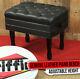 Genuine Leather Adjustable Piano Bench Seat Griffin Black Wood Keyboard Stool