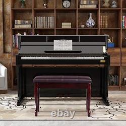 Giantex Piano Bench PU Leather WithPadded Cushion and Music Storage, Comfortabl