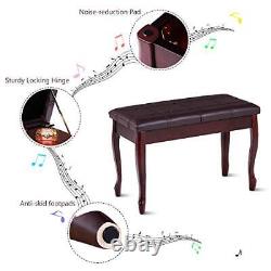 Giantex Piano Bench PU Leather WithPadded Cushion and Music Storage, Comfortabl