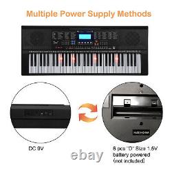 Glarry 61-Key Music Piano Keyboard Portable Electronic Musical Instrument