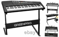 GreenPro 61 Key Portable Electronic Piano Keyboard, LED Display with