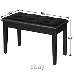 HOOBRO Duet Piano Bench with Padded Cushion and Storage Compartment for Music