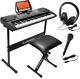 Hamzer 61-key Electronic Keyboard Portable Digital Music Piano With H-stand, Sto