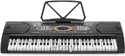 Hamzer 61-Key Electronic Keyboard Portable Digital Music Piano with H-Stand, Sto
