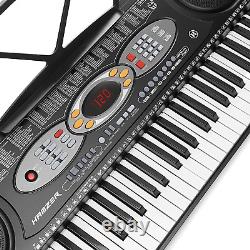 Hamzer 61-Key Electronic Keyboard Portable Digital Music Piano with H-Stand, Sto