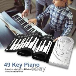 Hand Roll Up Piano Home 49 Keys Folding Keyboard Learning Electronic Music Rolls