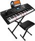 Jikada 61 Key Portable Electronic Keyboard Piano Withlighted Full Size Keys, Lcd, He
