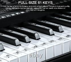 JIKADA 61 Key Portable Electronic Keyboard Piano WithLighted Full Size Keys, Lcd, He