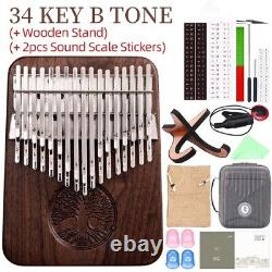 Kalimba 34 Key Thumb Piano B/C Tone Calimba Black Walnut Keyboard Musical