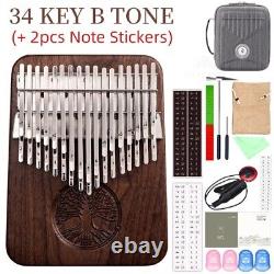 Kalimba 34 Key Thumb Piano B/C Tone Calimba Black Walnut Keyboard Musical