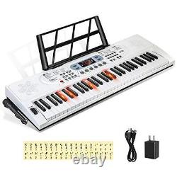 Keyboard Piano Lighted Keys for Beginner Adults Teens Kids, Lighted Keys-White
