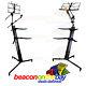 Keyboard Piano Synth Stand Portable Folding 2 Tier + Boom Sheet Music & Mic +bag