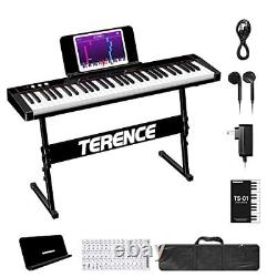 Keyboard Piano with 61 Semi-weighted Keys & 1800mAh 61 Key Keyboard with Stand