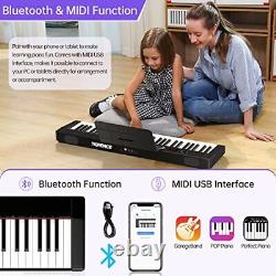 Keyboard Piano with 61 Semi-weighted Keys LCD Display & 1800mAh Battery TS-02