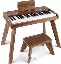 Kids Digital Piano Keyboard, Music Educational Instrument Toy, Wood Piano for 3+