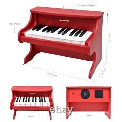 Kids Piano Keyboard 25 Keys Digital Piano for 3-7 Years Old Beginner Girls Red