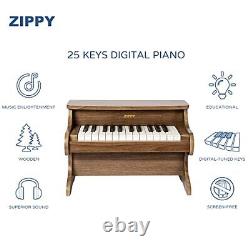 Kids Piano Keyboard, 25 Keys Digital Piano for Kids, Mini Music Walnut