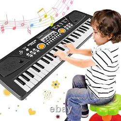 Kids Piano Keyboard, 49 Keys Portable Keyboard Electronic 49 Keys-Black