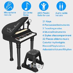 Kids Piano Keyboard Toy Toddler Electronic Musical Instrument with Microphone
