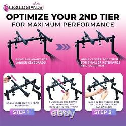 Liquid Stands 2-Tier Heavy Duty Z Style Music Keyboard Piano Stand Adjustable