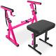 Liquid Stands Pink Piano Keyboard Stand And Bench Set