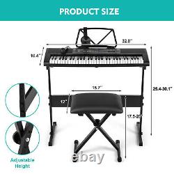 MUSTAR 61Key Electronic Keyboards Organ Digital Piano Headphone, Microphone, Stand