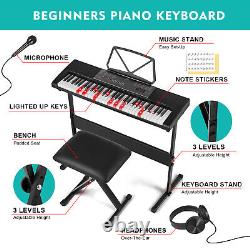 MUSTAR 61Key Electronic Keyboards Organ Digital Piano Headphone, Microphone, Stand